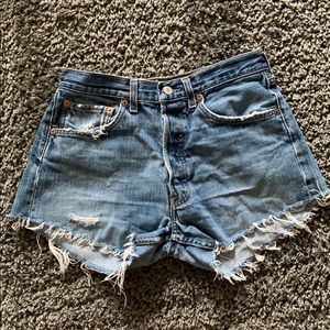 Size 10 Levi Strauss 501 denim high-waisted shorts